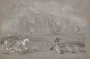 A Meet in the Grounds of Raby Castle by Peter de Wint